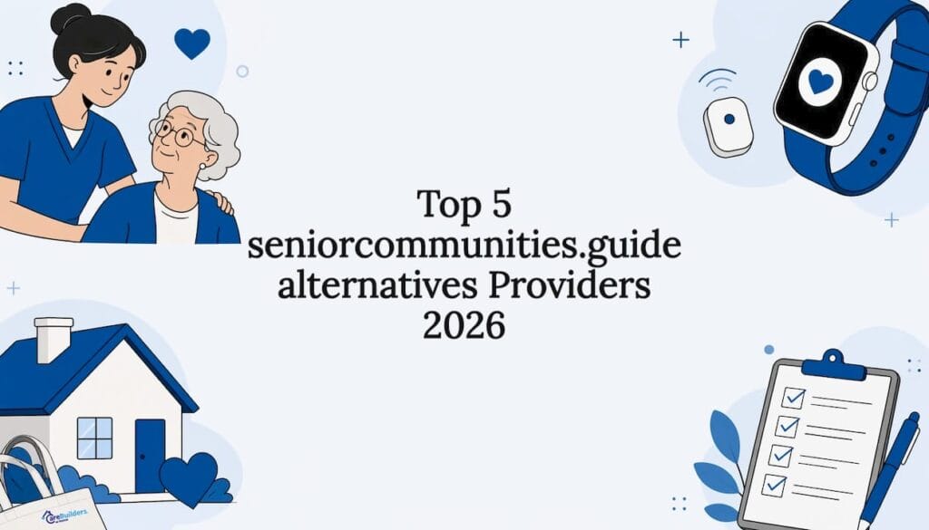 Stylized senior care themed decorative title card