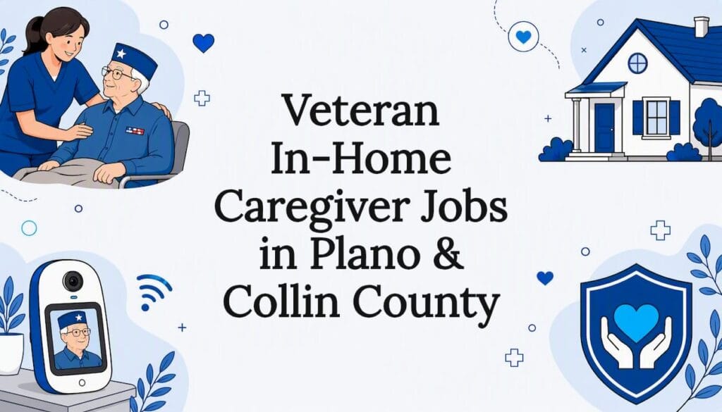 Decorative title card illustration for veteran caregiving article