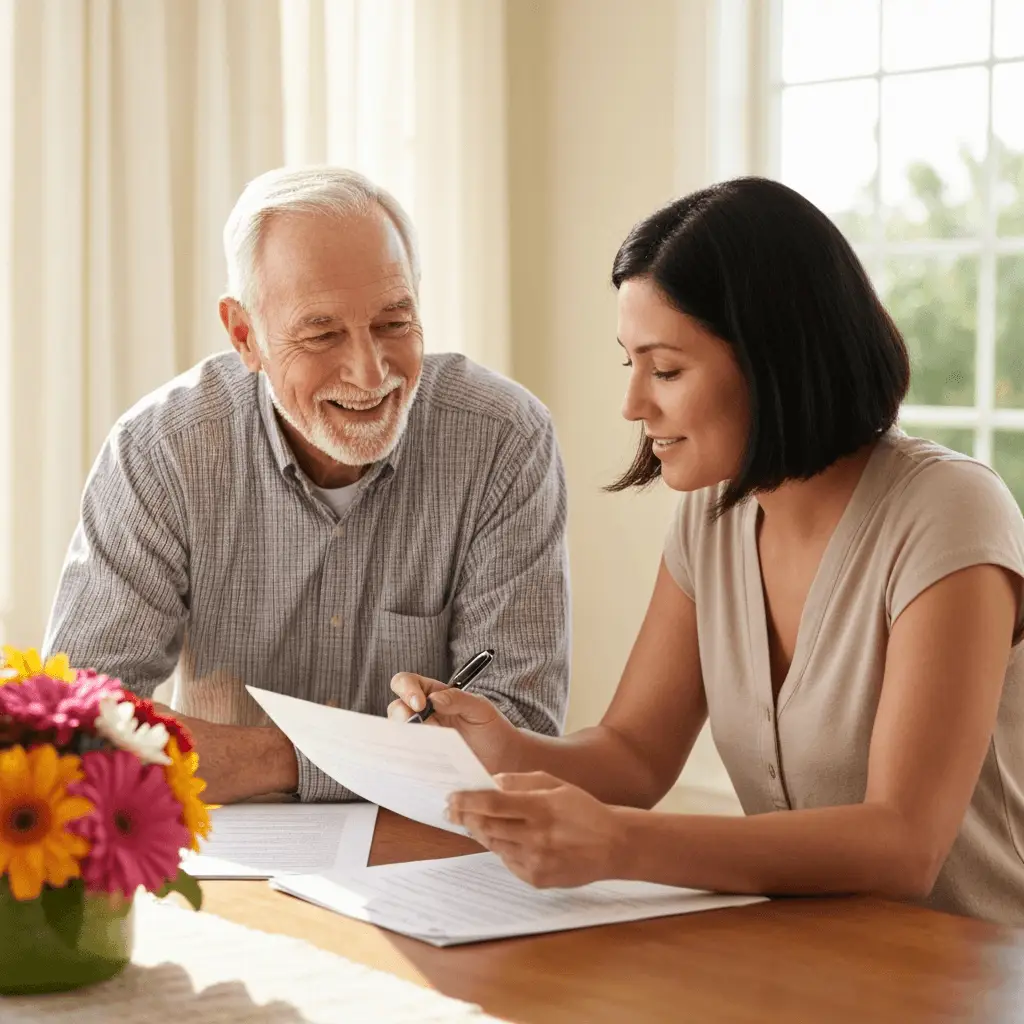 Family discussing home care planning