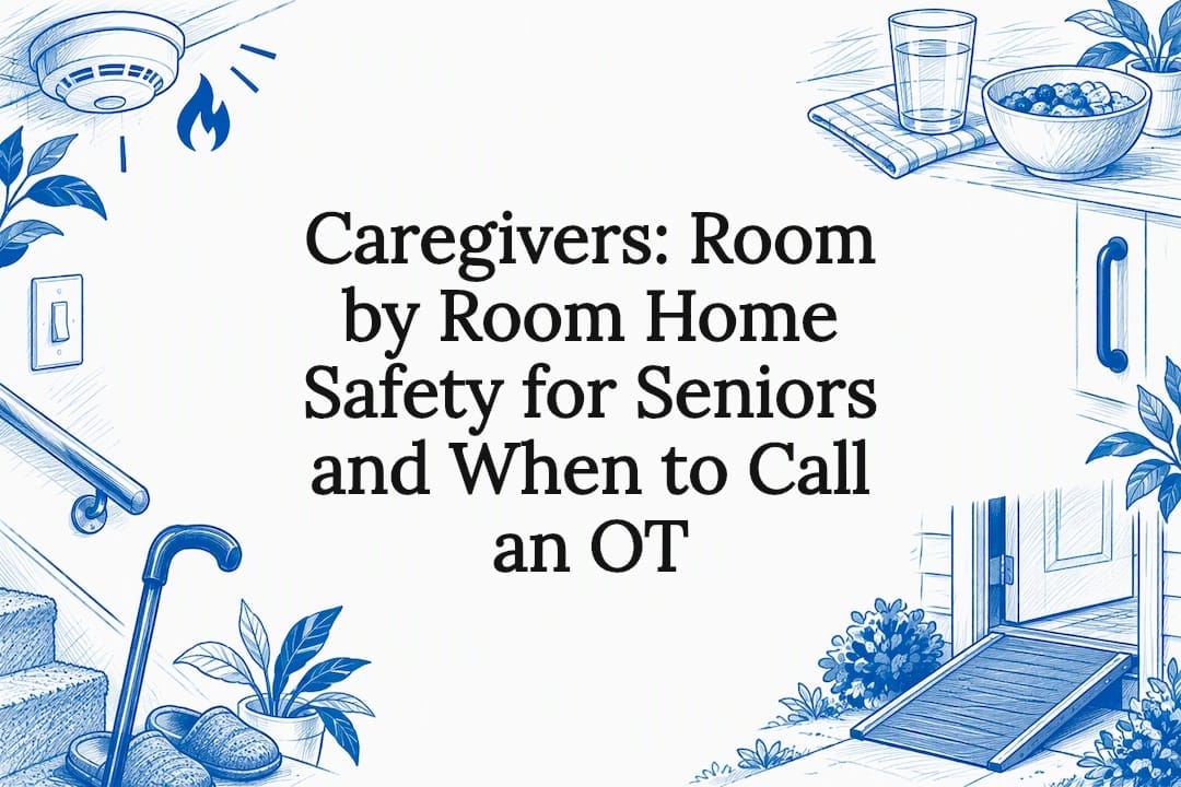 Hand-drawn senior home safety title card