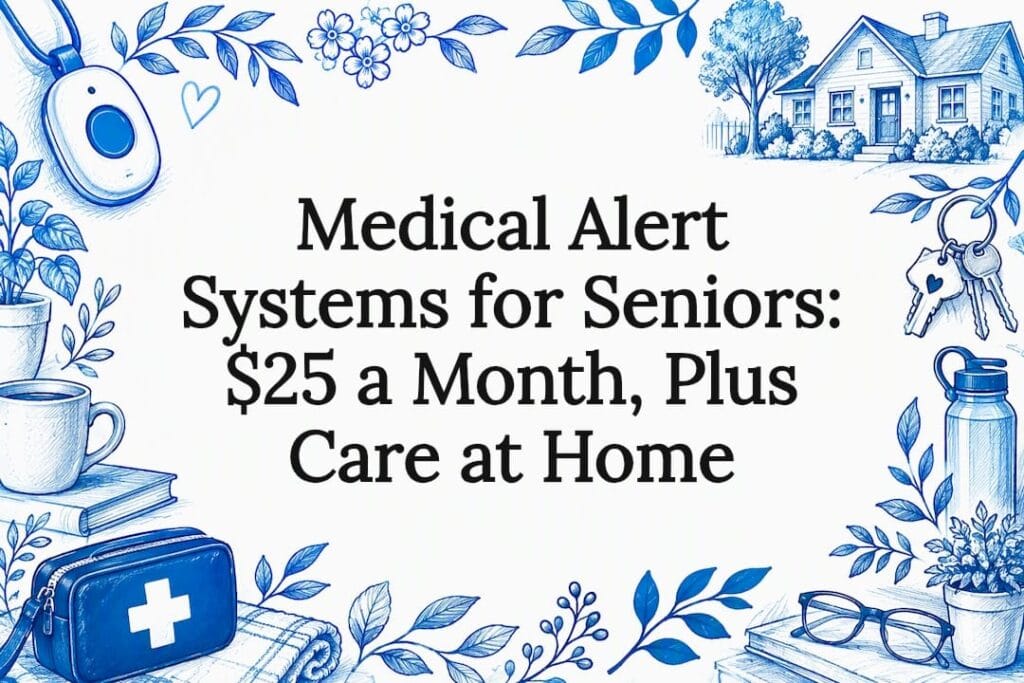 Sketch title card for senior alert care
